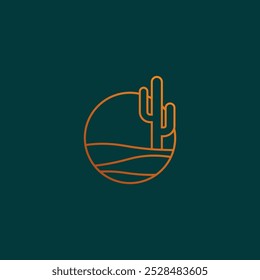 Diseño Abstractas del logotipo del desierto, diseño del logotipo de la línea del desierto con colores degradados, logotipo minimalista del desierto