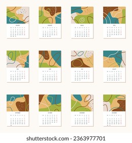 abstract design for 2024 year calendar 