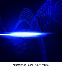 Abstract design - 3D illuminated abstract digital background. Futuristic splash of glowing particles vector illustration. Technology concept.