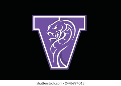 Abstract Design of Aggressive Viper in the letter V