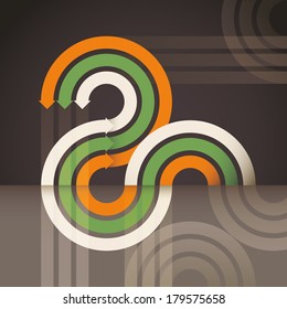 Diseño abstracto con flechas. Ilustración vectorial.