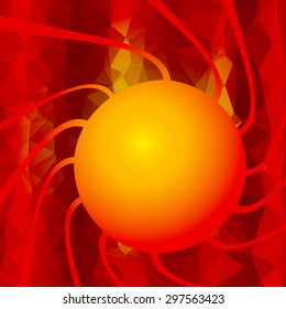 abstract design background with balls and low poly