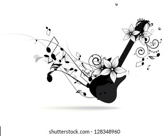 Abstract design background with colorful music notes