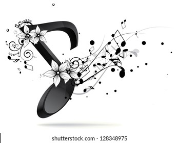 Abstract design background with colorful music notes