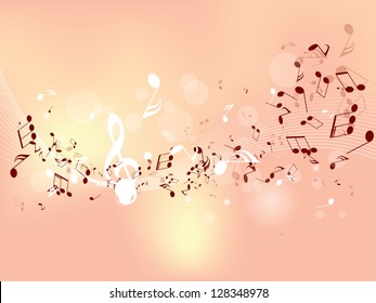 Abstract design background with colorful music notes