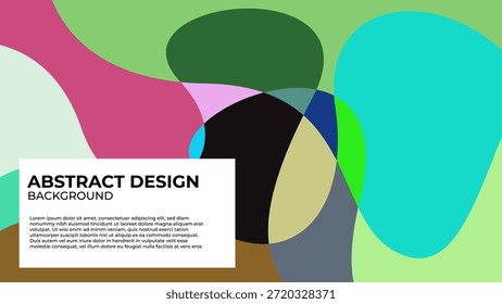 Fondo de diseño Abstractas con coloridas Formas de fluidos orgánicos superpuestos, fondo minimalista moderno para Anuncio de Web, presentación y Ilustración vectorial de Diseño gráfico creativo