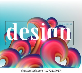 Abstract design background with colorful waves. Vector illustration