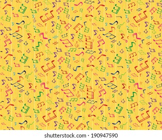 Abstract design background with colourful music notes