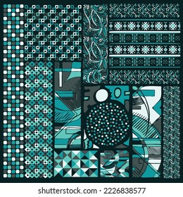Abstract design background with different boho tribal elements. African and American culture wallpaper. Poster fo social media post and story