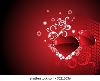 abstract design background with floral pattern romantic heart
