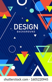 Abstract design background with geometric and memphis shape for your banner, calendar, flyer and poster