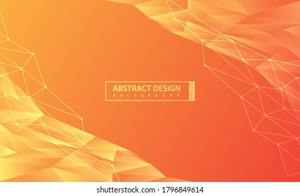Fondo de diseño abstracto, estilo de líneas. Fondo de color naranja