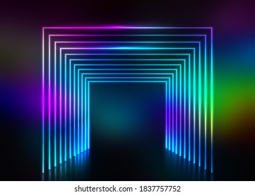 Abstract design background with neon tunnel effect