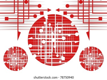 Abstract design background with red circles