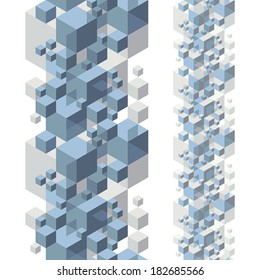 Abstract design background, seamless pattern with vertical elements, vector.