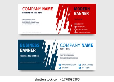 Plantilla de banner de diseño abstracto. Conjunto de banners horizontales con formas triangulares. Ilustración del vector EPS10