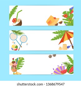 Abstract design banner web template set. Vector image, banner with summer spirit sale template. Hot summer sale. Special offer. Summer time sale banner. Beach vacation. Vector template design concept
