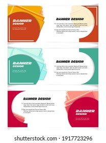 Abstrakter Design-Banner, Webvorlage mit drei verschiedenen Farben, Layout-Headervorlagen, moderne Vektorgrafik