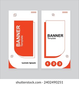 abstract design banner web template simple modern color orange. potrait