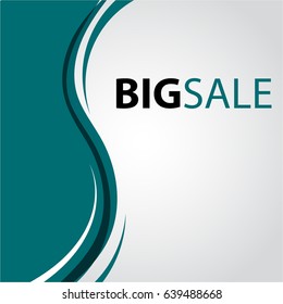 Abstract design of a big sale with wavy lines in a dynamic elegant style on a gray background.