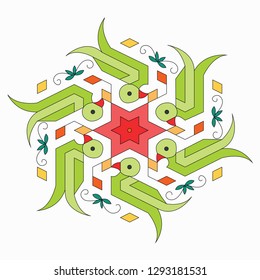 abstract design with birds,stars,flowers, ethnic  