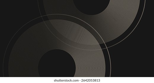 Abstract design black background with luxury golden elements modern