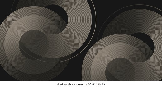 Abstract design black background with luxury golden elements modern abstract design art