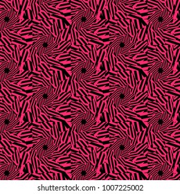 abstract design with black lines on a bright pink color background