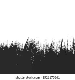 Abstract design with black paintbrush strokes border. Universal painted frame with copy space for text. Japanese style element on white background. Grunge template for banner or flyer design.