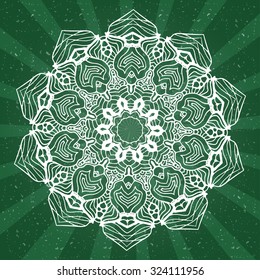 Abstract design black white element. Round mandala in vector. Graphic template for your design. Circular pattern.