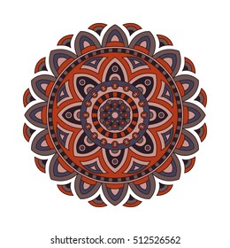 Abstract design black white element. Round mandala in vector. Graphic template for your design. Circular pattern.