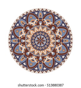 Abstract design black white element. Round mandala in vector. Graphic template for your design. Circular pattern.
