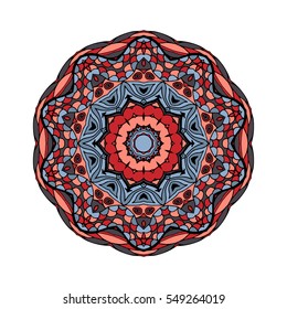Abstract design black white element. Round mandala in vector. Graphic template for your design. Circular pattern.