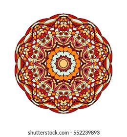 Abstract design black white element. Round mandala in vector. Graphic template for your design. Circular pattern.