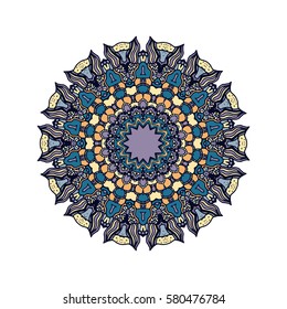 Abstract design black white element. Round mandala in vector. Graphic template for your design. Circular pattern.