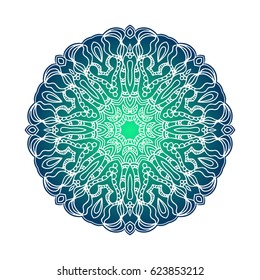 Abstract design black white element. Round mandala in vector. Graphic template for your design. Circular pattern.