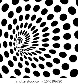 Abstract design black and white optical art background. Vector Illusion Optical Art.
