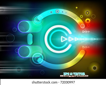 Abstract design Blue  background with lines, triangles (arrows), and circles (fast move)