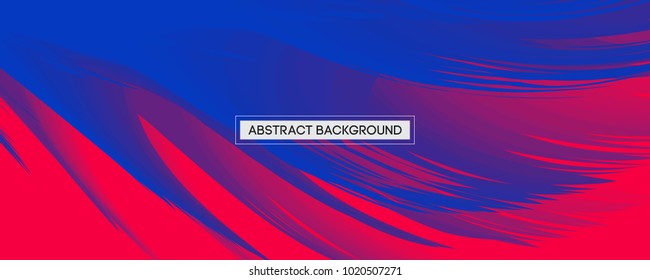 Abstract Design Blue Feather on Red Background | Wide Angle Vector Illustration