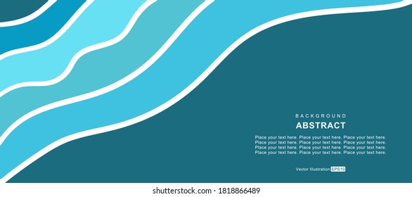 Abstract design blue geometric wave background with liguid shapes and lines. Fluid Landing page. Dynamic composition. Template for poster, backdrop, cover, brochure, wallpaper, and vector illustration