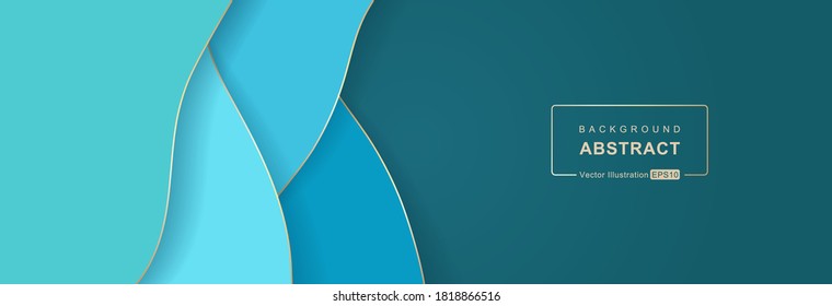 Abstract design blue geometric wave background with liguid shapes and lines. Fluid Landing page. Dynamic composition. Template for poster, backdrop, cover, brochure, wallpaper, and vector illustration