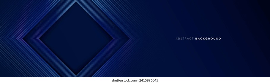 Abstract design with blue glowing square geometric lines background. Modern minimal trendy shiny purple lines pattern. Vector illustration