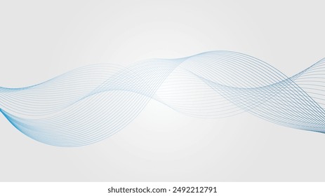 abstract design with blue lines on a light gray background.