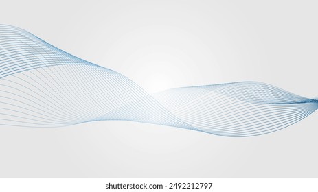 abstract design with blue lines on a light gray background.