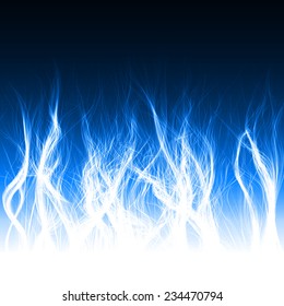 abstract design of blue magic flame.(long lines version)