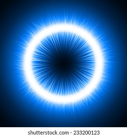 abstract design of blue magic portal in dark( in and out tails)