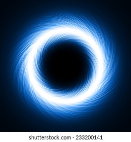 abstract design of blue magic portal in dark( in and out tails.vortex version)