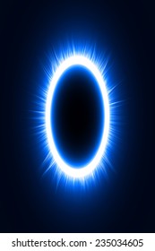 abstract design of blue magic portal gate (outer,short lines.vector version)