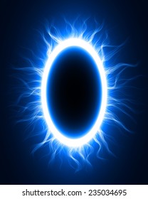 abstract design of blue magic portal gate (outer,curved lines.vector version)