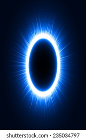 abstract design of blue magic portal gate (outer,short lines.vector version)